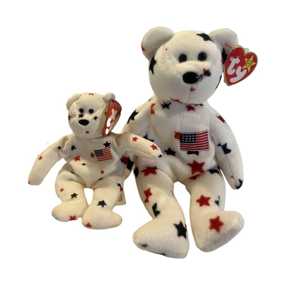 NWT Original TY Beanie Baby 1997 Glory The Bear With Matching Teenie Bear
